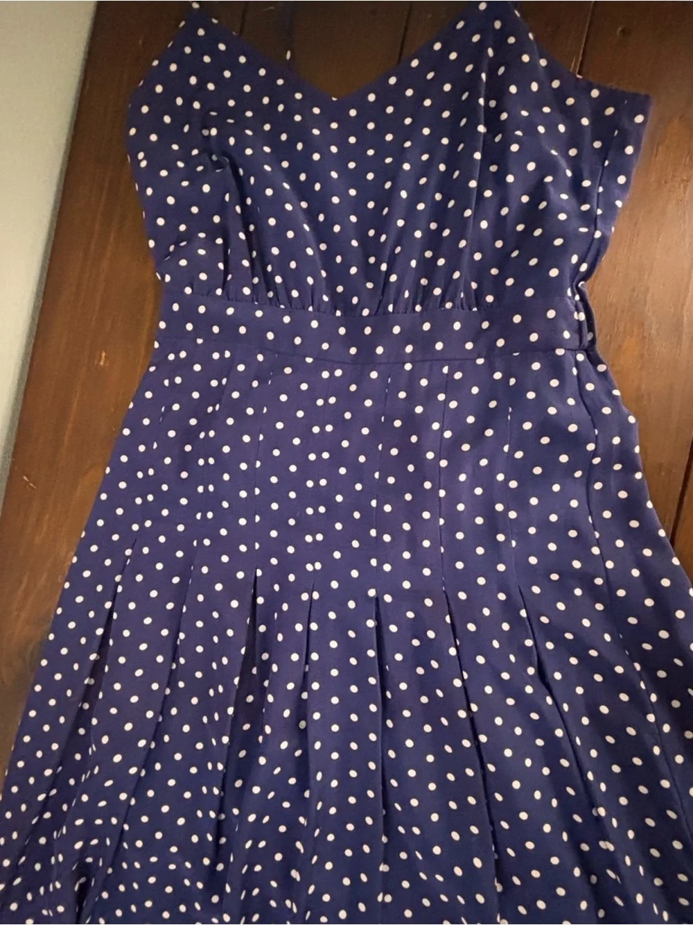 J. Crew Navy Blue Polka Dot 100% Silk Midi Dress SZ 4 Relaxed Fit Coquette - Picture 12 of 14